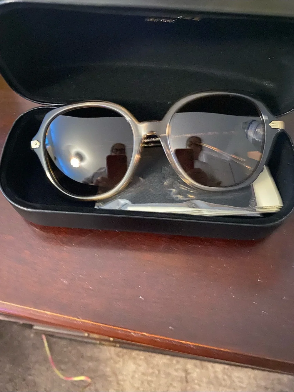 Coach Black Embossed Leather Eyewear Case
